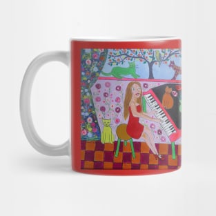 The Beautiful Pianist and her quirky cats Mug